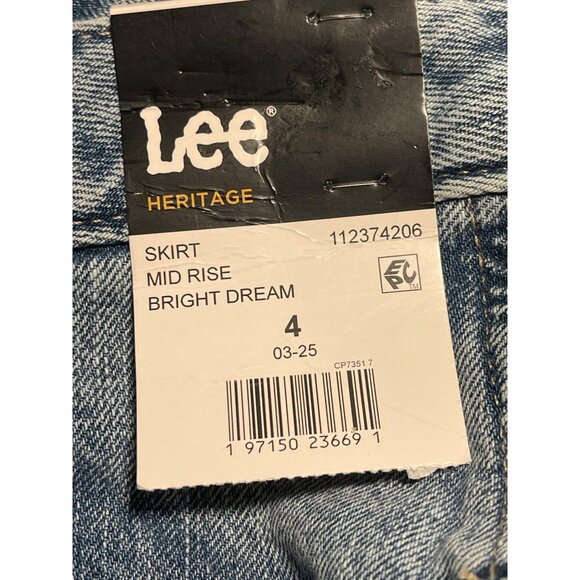 Lee Heritage Mid Rise Denim Cargo Mini Skirt Women’s Size 4 Bright Dream Blue - Picture 4 of 7